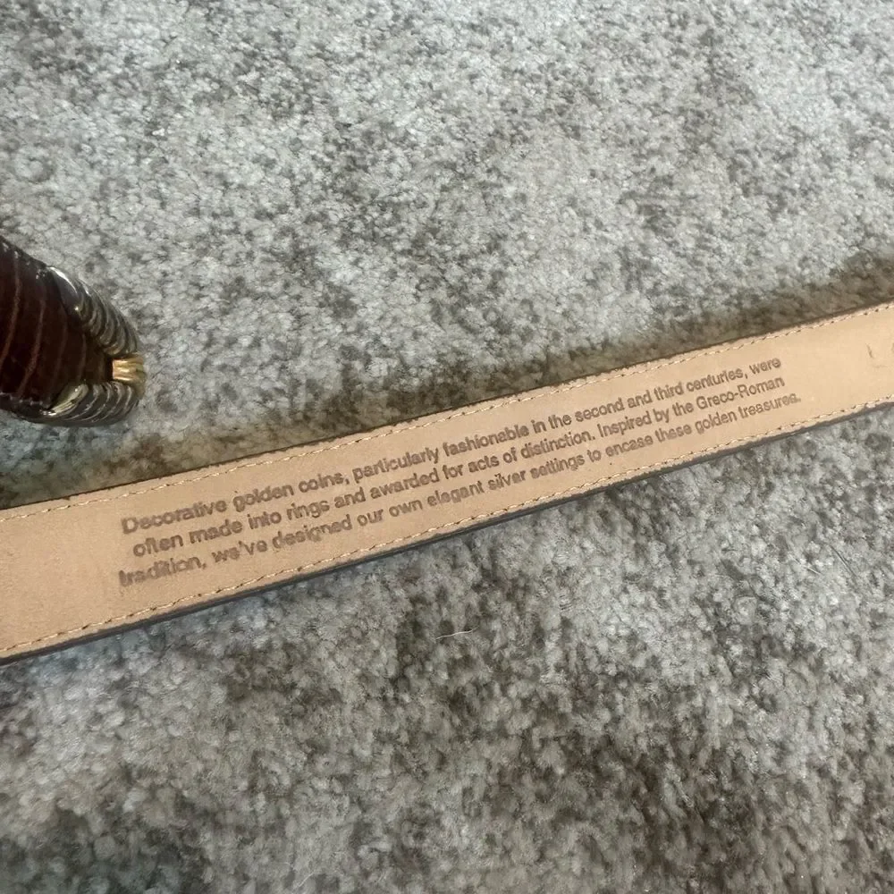 Brighton Brown Alligator Embossed Leather Belt L